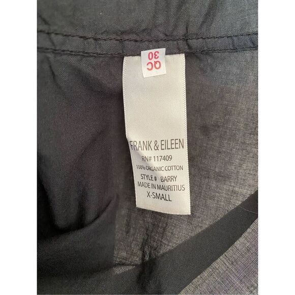 Frank & Eileen Black Barry Organic Cotton Button Up Top NWOT Size Extra Small - Picture 6 of 8